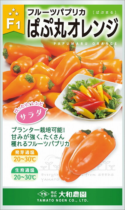 楽天市場 ぱぷ丸オレンジ 100粒 ピーマン ぴーまん 大和農園 種 たね タネ 通常5倍 5のつく日はポイント10倍 全国種苗出荷センター