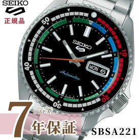 【最大2000円OFFクーポン】 2023年9月8日発売 【限定時計ケース特典付】 セイコー5 スポーツ SKX Sports Style メンズ 腕時計 自動巻き メカニカル SBSA221 ブラック SEIKO