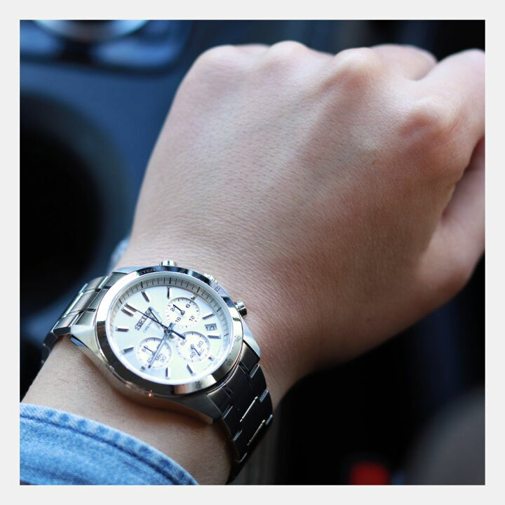 美品 SEIKO クロノグラフ 腕時計 シルバー SPIRIT SBTR009【メーカー 