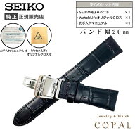 20mm セイコー バンド Dバックル 牛革 ワニタケフ カーフ ブラック メンズ SEIKO 時計 ベルト 黒 クロス …