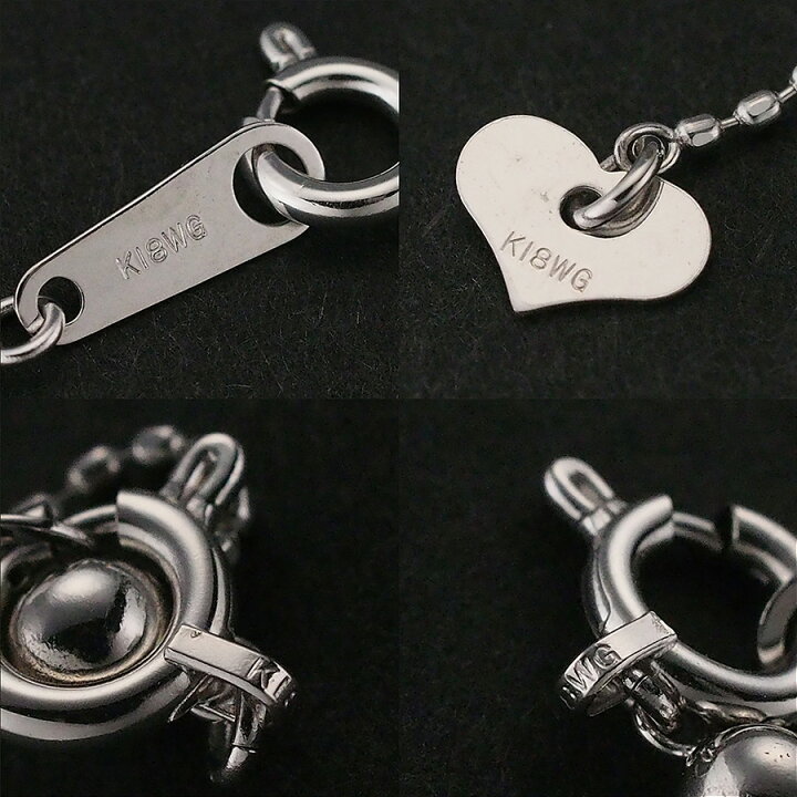 楽天市場】パール/11.1mm ネックレス K18WG【中古】【JS1736 
