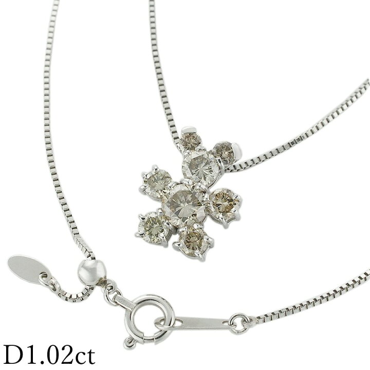 楽天市場】ダイヤモンド/1.02ct ネックレス K18WG Pt850【中古 