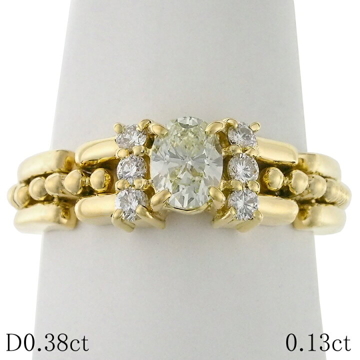 楽天市場】ダイヤモンド/0.38ct ダイヤ/0.13ct デザイン リング K18YG 
