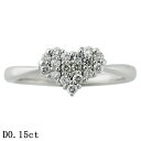 ダイヤモンド/0.15ct ハートモチーフ ピンキーリング Pt900 4号【中古】【JS1966】