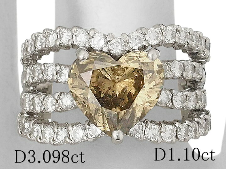 楽天市場】ハートシェイプカットダイヤ/3.098ct ダイヤ/1.10ct 