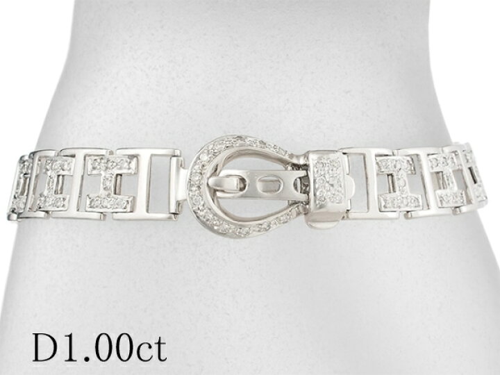 楽天市場】ダイヤモンド/1.00ct ベルトデザイン ブレスレット K18WG 