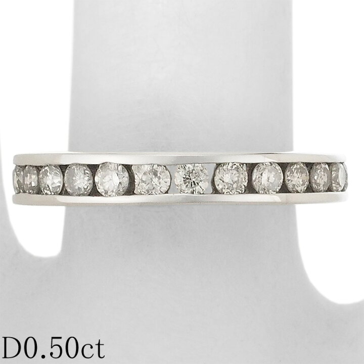 楽天市場】ダイヤモンド/0.50ct ハーフエタニティ リング K18WG 10号 