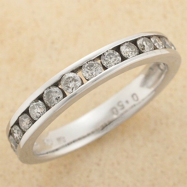 楽天市場】ダイヤモンド/0.50ct ハーフエタニティ リング K18WG 10号 