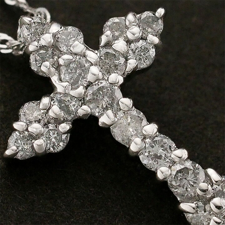 楽天市場】ダイヤモンド/0.30ct クロスモチーフ ネックレス K18WG  