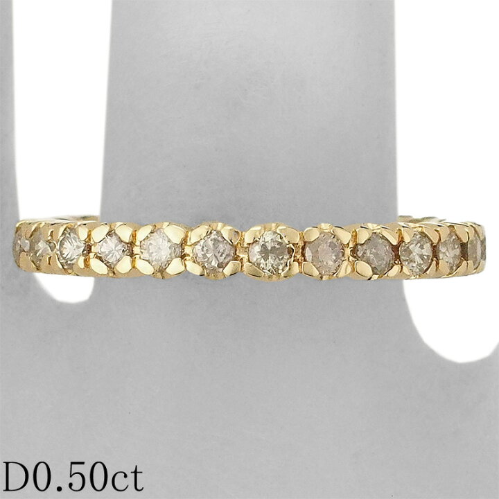 楽天市場】ダイヤモンド/0.50ct エタニティ リング K18YG 14号【中古 