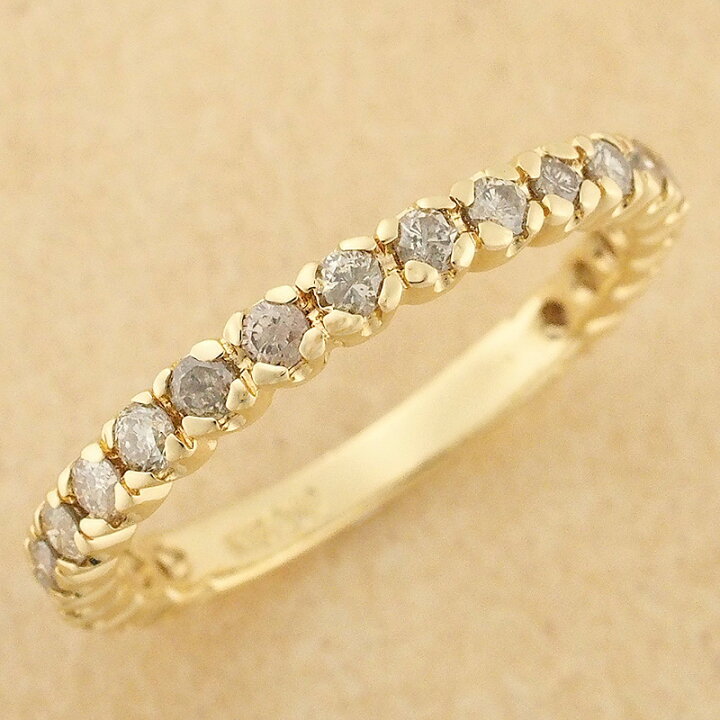 楽天市場】ダイヤモンド/0.50ct エタニティ リング K18YG 14号【中古 