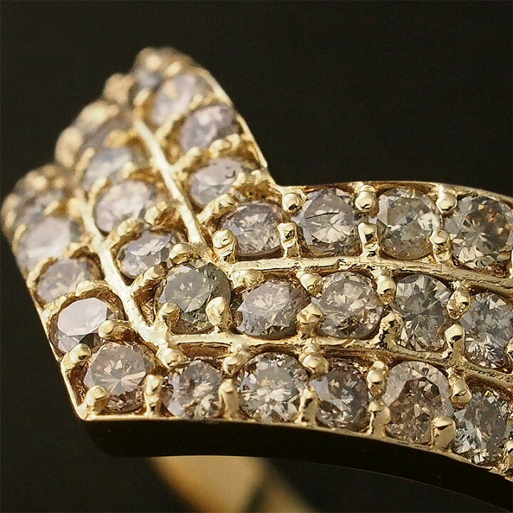 楽天市場】ダイヤモンド/1.00ct Vデザイン リング K18YG 19号【中古 