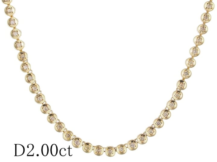 楽天市場】ダイヤモンド/2.00ct テニス ネックレス K18YG【中古 