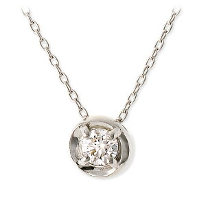 WISP ウィスプ ホワイトゴールド ネックレス シンプル 一粒 ダイヤモンド ホワイト 彼女 レディース プレゼント