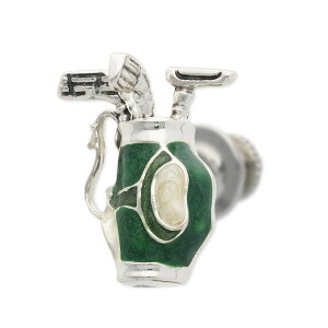 ピンバッチ ゴルフバッグ シルバー イタリア SATURNO 20代 30代 彼氏 メンズ 誕生日 記念日 ギフトラッピング サツルノ 送料無料 敬老の日 プレゼント