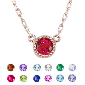 一粒 カラーストーン ネックレス 誕生石 ペンダント ゴールド K10WG K10PG K10YG 10金 color stone pendant necklace ペンダント プレゼント 記念日 通販 ショップ 工房 直送 ネット ファッション