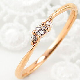 ダイヤモンドリング 婚約指輪 18金 3石 トリロジー 3ストーン ゴールド ピンキーリング 1号～ 指輪 レディース おすすめ プレゼント
