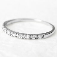 指輪 レディース ダイヤモンドリング エタニティリング ホワイトゴールドK10 10石 10金 0.10ct ピンキー…