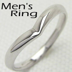 メンズリング ホワイトゴールドK18 K18WG Vラインデザイン men'sアクセサリー 記念日 贈り物 男性用ジュエリー おすすめ プレゼント