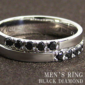 ブラックダイヤモンドメンズリング ホワイトゴールドK18 クロスデザイン ダイヤモンドリング K18WG アクセサリー 十字架 指輪 おすすめ プレゼント