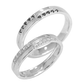 結婚指輪 プラチナ クロス ペアリング ダイヤモンド ブラックダイヤモンド Pt900 マリッジリング 十字架 2本セット ペア 文字入れ 刻印 可能 婚約 結婚式 ブライダル ウエディング おすすめ プレゼント