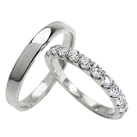 プラチナ ペアリング マリッジリング 結婚指輪 Pt900 ハーフエタニティ ダイヤリング 0.50ct　マリッジリング おすすめ ギフト プレゼント 受注製作