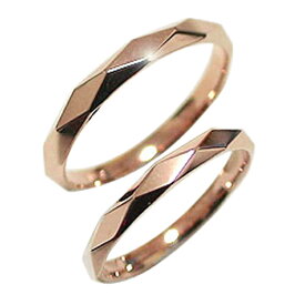 結婚指輪 ひし形カット ペアリング ピンクゴールドK10 マリッジリング 10金 刻印 文字入れ 可能 2本セット ブライダル 結婚式 ウエディング 記念日 おすすめ プレゼント