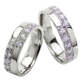 結婚指輪 プラチナ クロス ダイヤモンド 幅広 ペアリング Pt900 マリッジリング 2本セット ペア 文字入れ 刻印 可能 婚約 結婚式 ブライダル ウエディング おすすめ ギフト プレゼント 受注製作