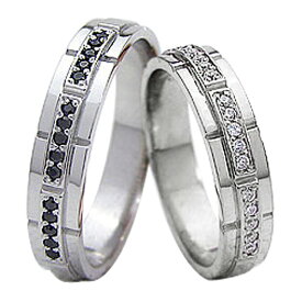 結婚指輪 プラチナ ダイヤモンド ブラックダイヤモンド マリッジリング Pt900 2本セット ペア 文字入れ 刻印 可能 婚約 結婚式 ブライダル ウエディング おすすめ ギフト プレゼント 受注製作