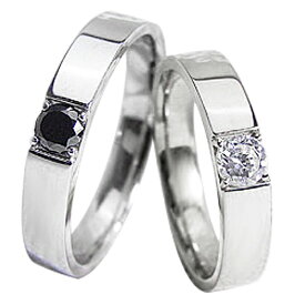 結婚指輪 プラチナ 一粒ダイヤモンド ブラックダイヤモンド 0.2ct ペアリング Pt900 マリッジリング 2本セット【結婚指輪】【ペアリング】【マリッジリング】【プラチナ】 おすすめ プレゼント