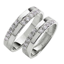 結婚指輪 ダイヤモンド ペアリング プラチナ クロス マリッジリング Pt900 10石 ダイヤリング 2本セット 文字入れ 刻印可能 結婚式 記念日 おすすめ ギフト プレゼント 受注製作