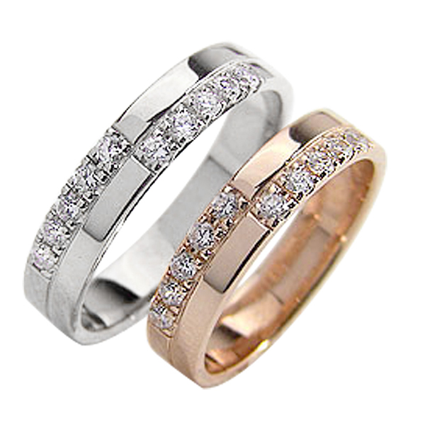 結婚指輪 ピンクゴールドK18 ペアリング マリッジリング 18金 カップル 安い 注文製作 プレゼント ギフト 受注