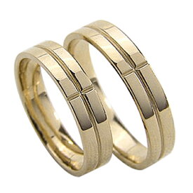 結婚指輪 ゴールド クロス ペアリング シンプル イエローゴールドK10 マリッジリング 10金 2本セット ペア 文字入れ 刻印 可能 婚約 結婚式 ブライダル ウエディング おすすめ プレゼント