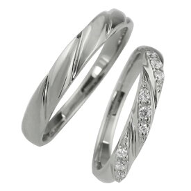 結婚指輪 プラチナ ダイヤモンド ペアリング Pt900 マリッジリング 2本セット ペア 文字入れ 刻印 可能 婚約 結婚式 ブライダル ウエディング おすすめ ギフト プレゼント 受注製作