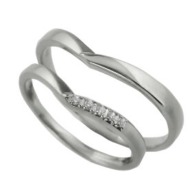 結婚指輪 プラチナ Vライン ダイヤモンド ペアリング Pt900 マリッジリング 2本セット ペア 文字入れ 刻印 可能 婚約 結婚式 ブライダル ウエディング おすすめ ギフト プレゼント 受注製作