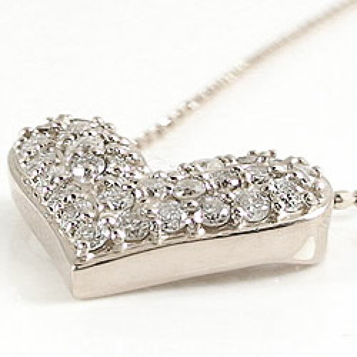 楽天市場】ネックレス レディース プラチナ ハート パヴェ ダイヤ 