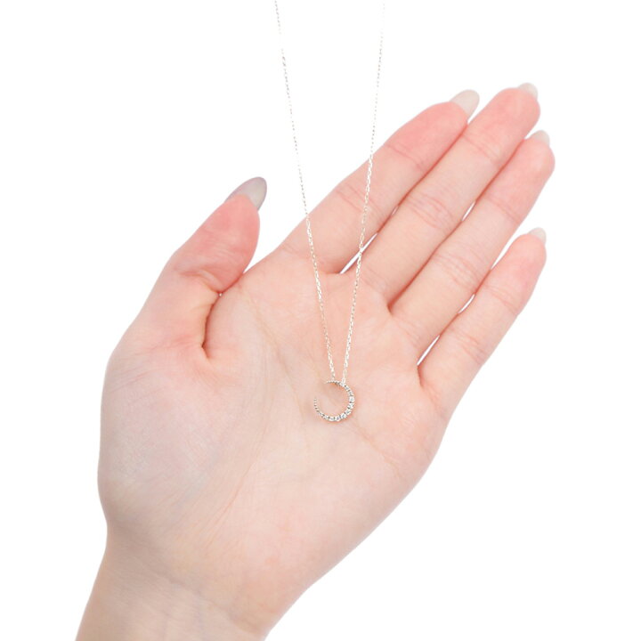 楽天市場】ネックレス レディース ムーン ネックレス ダイヤモンド  