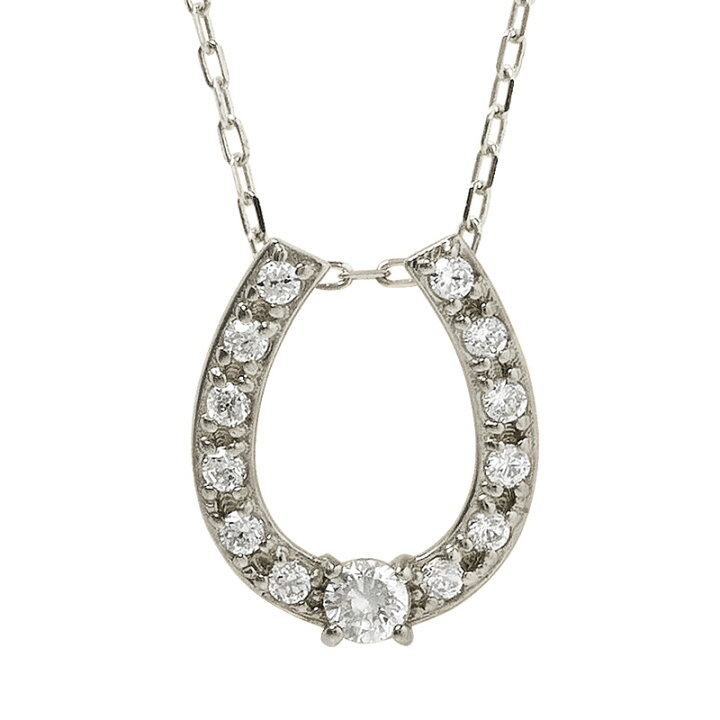 楽天市場】馬蹄 ネックレス プラチナ ダイヤモンド ネックレス ホース  