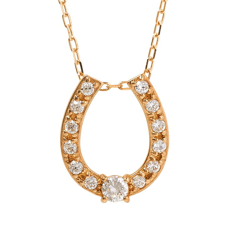 楽天市場】馬蹄 ネックレス ダイヤモンド ネックレス ホースシュー 18  