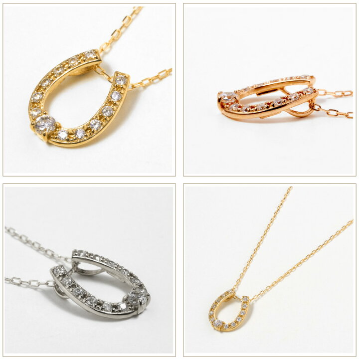 楽天市場】馬蹄 ネックレス ダイヤモンド ネックレス ホースシュー 18  