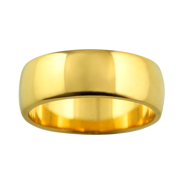 甲丸リング ７mm幅 18金 指輪 メンズ K18 ゴールド シンプル 甲丸 リング 結婚指輪 幅広 太め 定番 ブライダル 単品 文字入れ 刻印  可能 日本製 おすすめ ギフト プレゼント | ジュエリーアイ