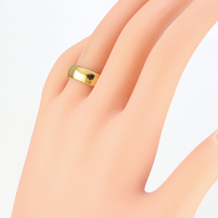 楽天市場】甲丸リング 6mm幅 18金 リング レディース シンプル 指輪  