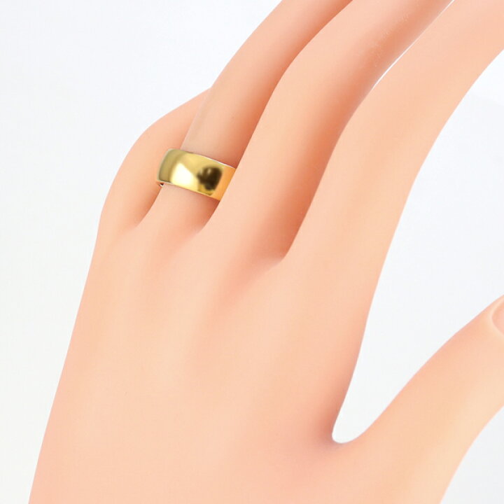 楽天市場】甲丸リング 7mm幅 18金 リング レディース シンプル 指輪  