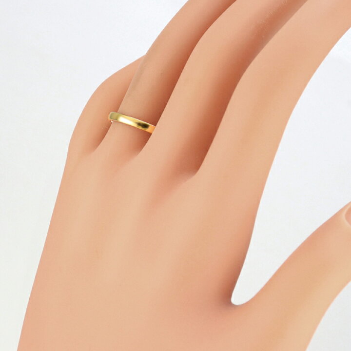 アルマ 18金 ピンクゴールド メンズリング 甲丸リング指輪 面倒くさく  