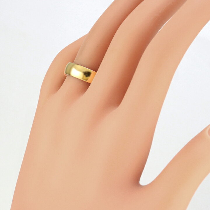 楽天市場】甲丸リング 6mm幅 18金 指輪 メンズ K18 ゴールド シンプル  