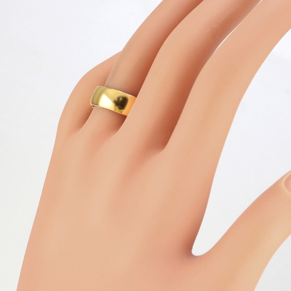 甲丸リング ７mm幅 18金 指輪 メンズ K18 ゴールド シンプル 甲丸 リング 結婚指輪 幅広 太め 定番 ブライダル 単品 文字入れ 刻印  可能 日本製 おすすめ ギフト プレゼント | ジュエリーアイ
