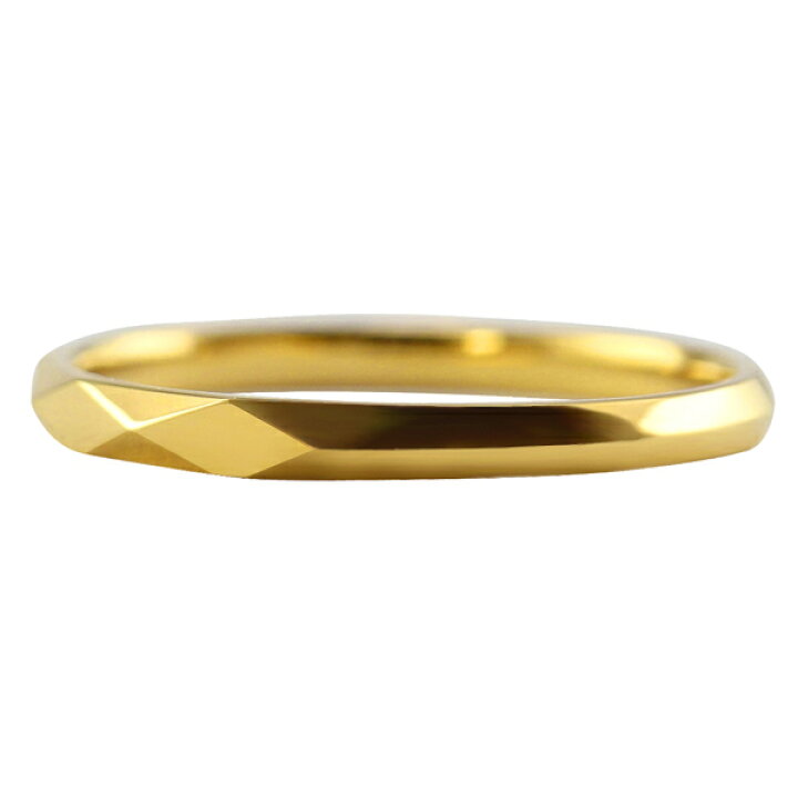 楽天市場】ひし形 カットリング 2mm幅 18金 指輪 メンズ K18 ゴールド  