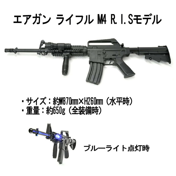 楽天市場】エアガンセット ライフル 【 M4 R.I.Sモデル 