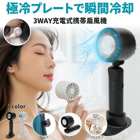 【3WAYで使える】 ハンディファン 手持ち扇風機 携帯扇風機 ポータブル扇風機 扇風機 ハンディポータブル ファン 軽量 携帯 冷却 ネック クーラー おしゃれ 冷却プレート 首掛け 卓上 小型 首 顔 血管 冷やす アウトドア 室内 屋外 春 夏 持ち運び 手持ち 半導体