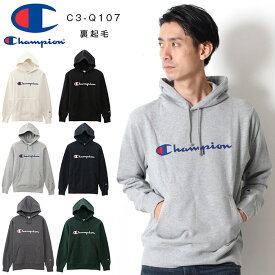 【30％OFF】 Champion チャンピオン パーカー ベーシック プルオーバー C3-Q107 メンズ スウェット ロゴ ブランド 裏起毛 お揃い ホワイト チャコール グレー ブラック プレゼント ギフト